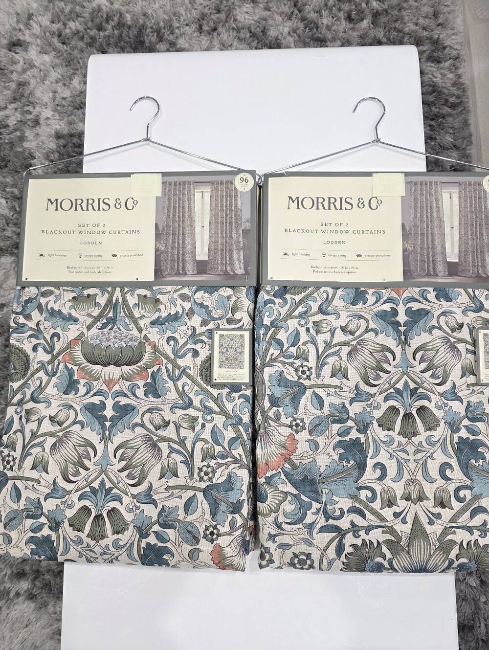 William Morris & Co Lodden Windows Curtain Panels 50"x96" - Set of 4 - Picture 3 of 5